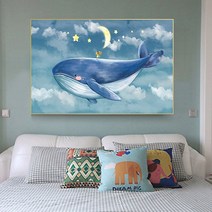 보석십자수 DIY 새로운 예쁜 고래 하늘 구름 별 달 선물 자가격리 취미, 풀 다이아몬드90X60CM 지퍼 백 나인 다이아몬