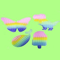 야광 무지개 애니멀 푸쉬팝 버블팝잇 스트레스 장난감, 레인보우 고래
