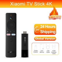 샤오미 미스틱 넷플릭스 리모컨 4k 세톱박스 샤오미-Mi TV 스틱 새로운 글로벌 버전 4K 안드로이드 11, 01 Global Version_01 Eu 플러그