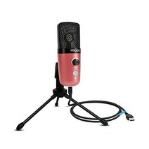 정품 FDUCE USB 플러그 앤 플레이 컴퓨터 마이크 Mac 및 Windows에서 게임 스트리밍 팟캐스트 채팅 YouTube용 삼각대가 있는 전문 스튜디오 PC 마이크(, Pink