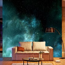 Bj 그림벽지 일러스트 하늘우주 뮤럴벽지 AT679191 (120x85cm), 접착시트지(유리용)