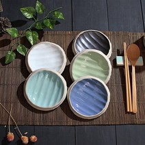 한국 여주 도자기 아름 조개 접시 그릇, 블루, 1개