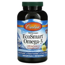 칼슨랩스 에코스마트 오메가3 레몬 500mg 180정, 180 Count