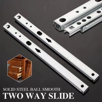 슬라이드보드 홈트레이닝 17mm 너비 숨겨진 슬라이드 두 섹션 자체 흡수 댐핑 음소거 버퍼 서랍 트랙 더블 풀 싱글 양방향 슬라이드 1 쌍, 406mm 16인치