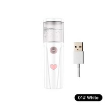30ML 나노 미스트 스프레이어 페이셜 쿨링 페이스 USB 충전식 휴대용 가습기 여성 뷰티 모이스처라이징, 02 White