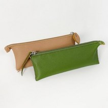 납작 가죽 필통 만들기 DIY 키트, 올리브그린, 1개