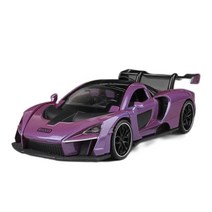소장용 빈티지 자동차 다이캐스트 모형 장난감 McLaren을위한 1:32 다이 캐스트 모델 자동차 미니어처 세나시뮬레이션 합금 슈퍼카 금속 장난감 선물을 뒤로 당겨 연인을 위한 선, Purple