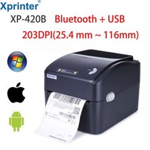 라벨프린터 도트프린터 라벨기 라벨스티커 Xprinter 4 인치 배송 라벨/익스프레스/열 바코드 라벨 프린터 D, 06 420b Black BT_02 미국 플러그