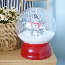 DS-S791원형볼 눈내리는 LED 크리스마스 오르골, 레드