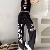 굿타임프린팅조거 방송댄스복 여성의류 스트릿댄스복 스우파 스걸파 커버댄스 걸스힙합