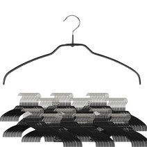 Mawa Reston Lloyd Silhouette 울트라 씬 시리즈 미끄럼 방지 공간 절약 셔츠 행거 스타일 42/FT 24개 팩 블랙 24피스, Pack of 180, Black