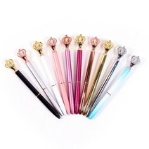 [바보사랑] 갓샵 크라운 볼펜 10color 예쁜 왕관 펜 큐빅 보석, 상품선택:핑크크라운볼펜