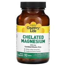 컨트리라이프 컨츄리 라이프 킬레이트 마그네슘 250mg 90정 Country Life Country Life Chelated Magnesium, 1개