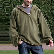 중세시대 그린 긴꼬리 모자 큰 후드 티 빅사이즈 마녀 사마리아 성극 연극 무대 의상 가을 옷 루즈핏