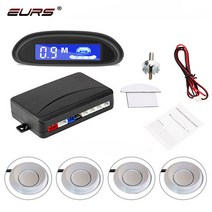 주차센서 후방감지기 차량검지기 EURS-주차 레이더 4 센서 키트 22mm Parktronic 디스플레이 무선 자동, 03 silver