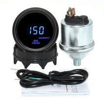 범용 디지털 게이지 경고등 52mm 터보 부스트 PSI 바 오일 압력 물 온도 게이지 전압계 타코미터 RPM 미터, 06 Oil pressure gauge