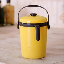 쩌니마켓 음식물 쓰레기통 2L 손잡이형 옐로우