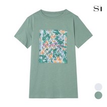 프린팅 패치 라운드 티셔츠 (SCIBE2878)