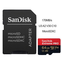 컴퓨터용품 SanDisk 메모리 카드 내구성 마이크로 SD V30 U3 4K 32GB 64GB 128GB 256GB TF 대시 캠 홈 비디오 모니터링, Extreme PRO 64GB_CHINA