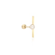 14K Gold 담수 진주 스틱 피어싱 (14K 골드볼 진주반지 증정) CG4023YPL