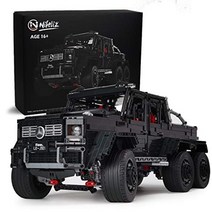 Nifeliz 블랙 픽업 g63 6x6 moc 1:8 스케일 트럭 모델 다이캐스트