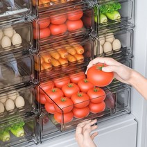 JENMV 냉장고 수납 용기 서랍형 냉장고 정리트레이 냉장실 냉동실 투명 냉장고 보관함, 미디엄, 1개