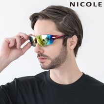 니콜 편광 스포츠 선글라스 N9371-1, 레드 + 블랙(레드밀러)