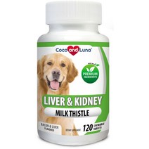 Vita Pet Life 간 신장 밀크씨슬 베이컨 간 맛 개 보조제 120 count