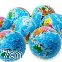 지구본 스펀지볼 소-12개 (7cm 지구 소프트볼 PU볼 소, 소형12개입