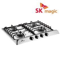 [할인쿠폰지급중] SK매직 2구/3구/4구(285x485/560x430-440/560x480/728x495mm) 가스 레인지 쿡탑 렌지 모음 GRAB221K 외, 배송/설치, LNG_4구_실버(코드식), GRAB4241A(560x480)