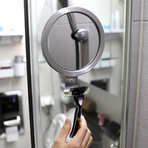 아토소 욕실 리폼 벽에 붙이는 샤워부스 원형 걸이 면도경 화장대 꾸미기 세면대 부착 거울, 1P, 1개