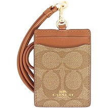 COACH 코치 여성용 아울렛 카드 케이스 엠보싱 랜야드 ID 식별