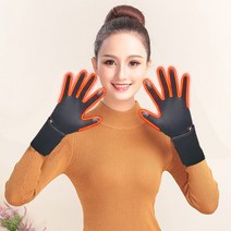 USB 카본 파이버 열선 충전식 스마트폰 터치가능 혹한기 여성 슬림 발열 장갑