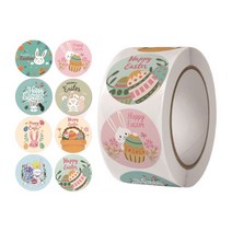 원형 부활절 달걀 롤 스티커 500P/개 교회 선물 포장 데코 다꾸 파티 EASTER 축하 문구 달란트 시장 놀이, 단품, 단품