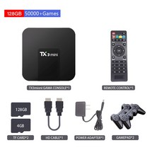 비디오게임기비디오 게임 콘솔 60000 + 가지 레트로 아케이드 박스 무선 컨트롤러 스틱 PS1/GBA 디스플, 01 EU, 03 TX3-128G