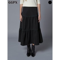 GGPX 스티치 티어드 롱 스커트 GOASK040F