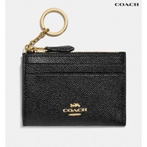 코치 미니스키니 카드/동전케이스 키링지갑_F88250_BLACK