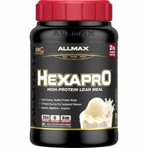 ALLMAX 올맥스 HEXAPRO 프렌치 바닐라 1회 제공량당 단백 25g 8시 지속 방출 무설탕 21회 분량, 쿠키앤크림, 2파운드(1팩)