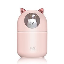 무드등 가습기 usb 아로마 비염 가습기 kawaii 공기 밤 빛 귀여운 에센셜 오일, 핑크 USB