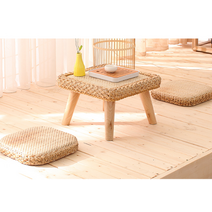 라탄 미니 좌식 사각 원형 2인용 낮은 티테이블 세트 다도테이블 라탄사이드테이블 미니사이드테이블, 사각테이블 40 x 40 x 25cm_조립