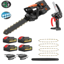 소형 전기톱 충전식 톱 체인 전동 무선 충전 미니 기계 한손 핸디형, 핸디형증정 16인치 배터리4 프리미엄