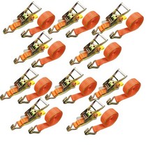 베스트 앤서 래칫식 J후크 래싱 벨트 후크 타이 다운 벨트 파단 하중 4000kg 벨트 폭 50mm 고정측 0.5m 권측 6m 10개 세트