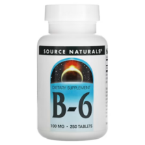 소스내추럴스 비타민 B 6 비씩스 피리독신 HCI 100mg 250정 비타민 B군, 1개, 기본