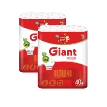 자이언트 울트라 40 천연펄프 대용량 40롤 2팩 총 80 롤