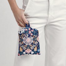 Vera Bradley 여성용 립스톱 패커블 백팩 여행 액세서리 매혹적인 만다라 블루