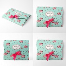봉투형 리본 선물상자 10P세트 민트 포장상자 리본선물상자