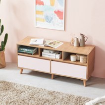 [케이컴퍼니본사] 이음2단1200TV거실장 K1200-2S-IN-C, 아카시아핑크