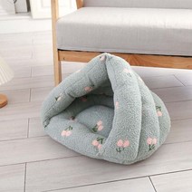 애완용 산책 이동 가방 켄넬 캐리어 눕눕백고양이 쓰레기 침대 애완 동물 침낭 슬리퍼 반 동봉 개집 매트, 01 green_02 L