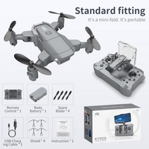 [해외]KY905 미니 드론 4K 전문 HD 카메라 Wifi FPV 접이식 Dron 원, 그레이 노카메라 1B 박스, 협동사