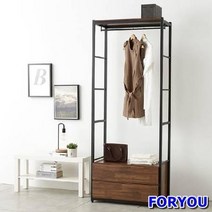 ForU59 스토리홈 리코 드레스룸 서랍장 2단 수납장 장롱 선반 행거, 빈티지, 상세페이지 참조